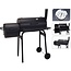 Smoker BBQ with Thermometer and Wheels