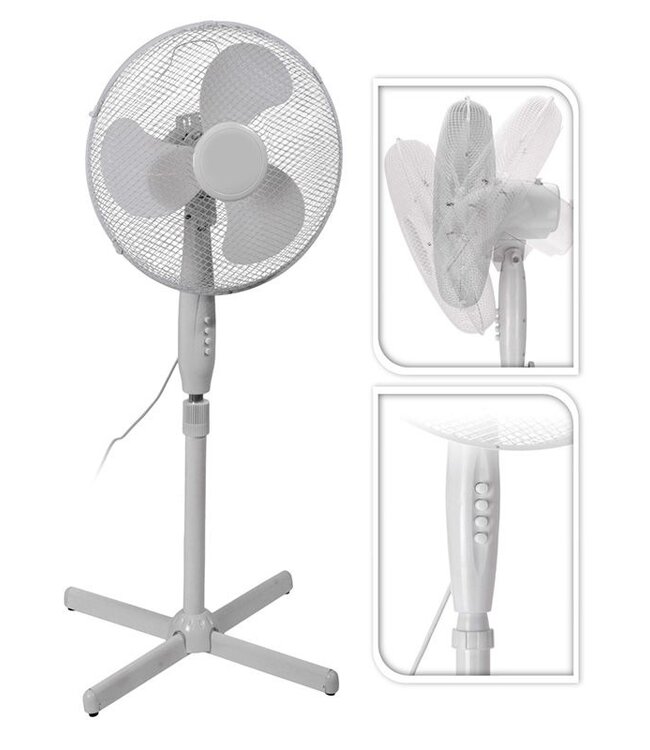 Staande Ventilator Ø40cm – 45W, Verstelbaar