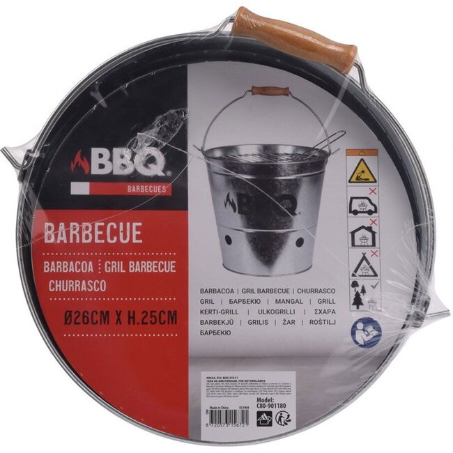 Zinc Bucket with Handle – Ø26.5 cm Top, 25 cm