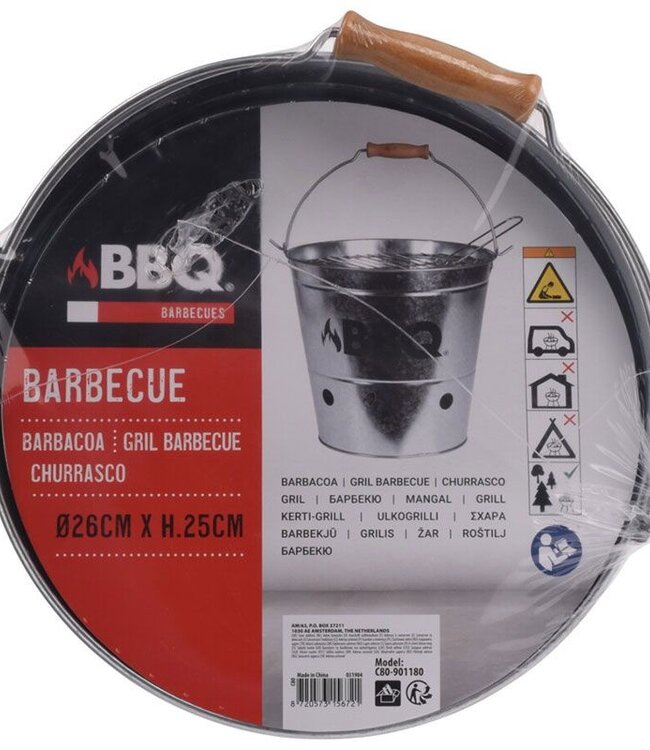 Zinc Bucket with Handle – Ø26.5 cm Top, 25 cm