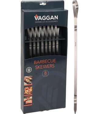 8x BBQ Meat Skewers – Stainless Steel