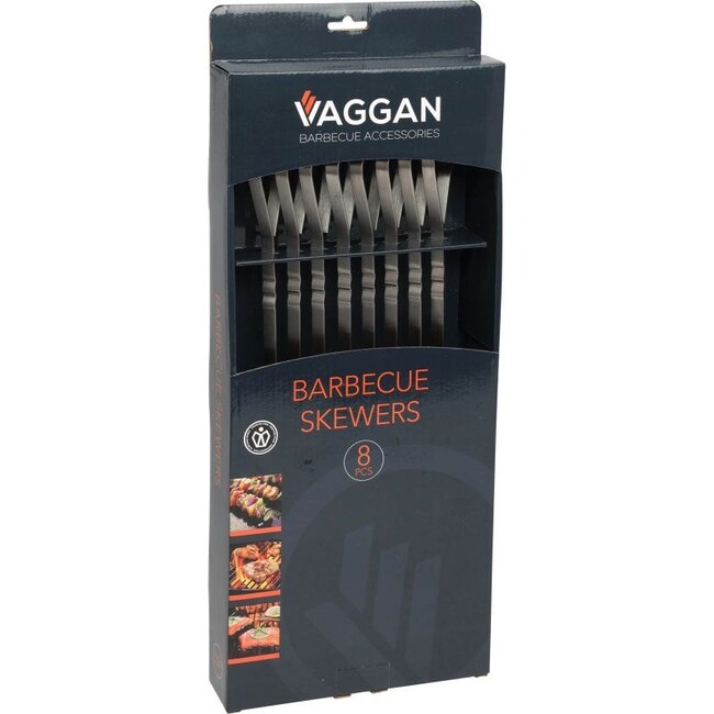 8x BBQ Meat Skewers – Stainless Steel