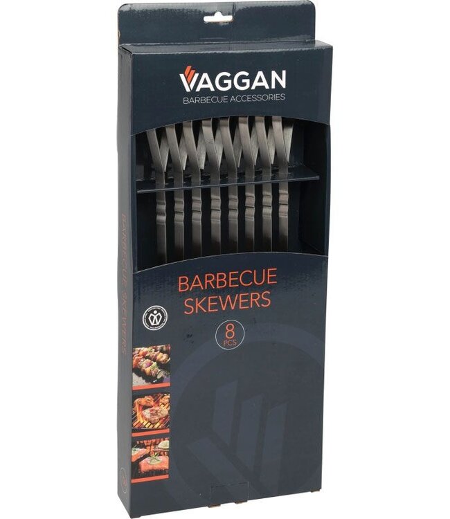 8x BBQ Meat Skewers – Stainless Steel