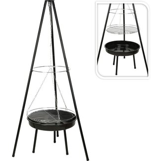 Hanging Fire Pit with Grill – Tripod Model