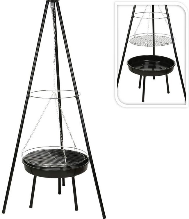 Hanging Fire Pit with Grill – Tripod Model