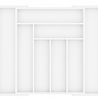 Ceruzo Ausziehbarer Besteckkasten - Bambus - Weiß - 33-52 × 43 × 5 cm