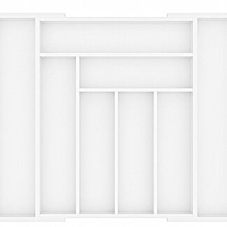 Ceruzo Extendable Cutlery Tray - Bamboo - White - 33-52 × 43 × 5 cm