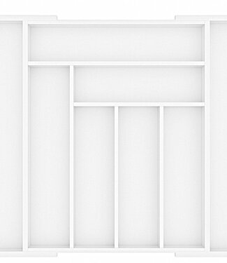 Ceruzo Expandable Cutlery Tray – Bamboo – White – 33-52 x 43 x 5 cm