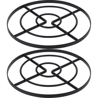 Excellent Houseware 2x Trivets – Ø 23 cm – Black Steel Set