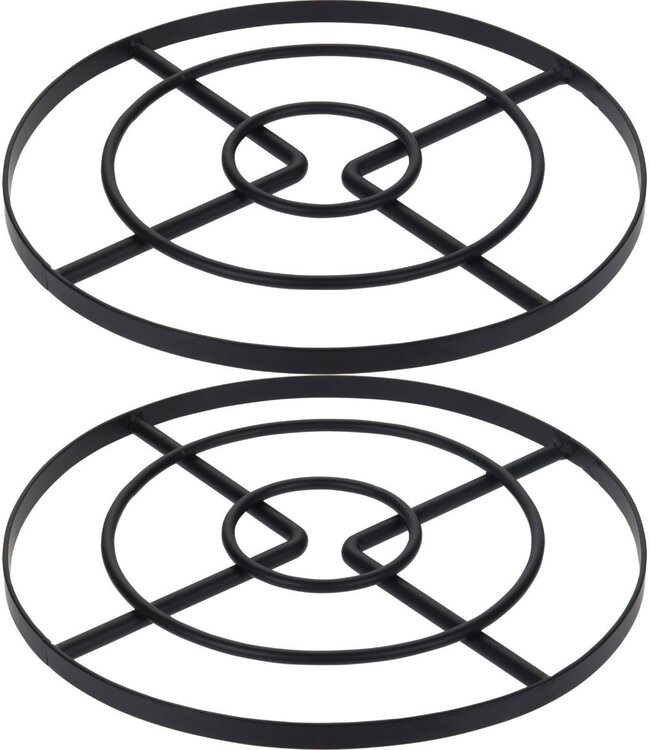 Set van 2 Pannenonderzetters – Ø 23 cm – Zwart Staal
