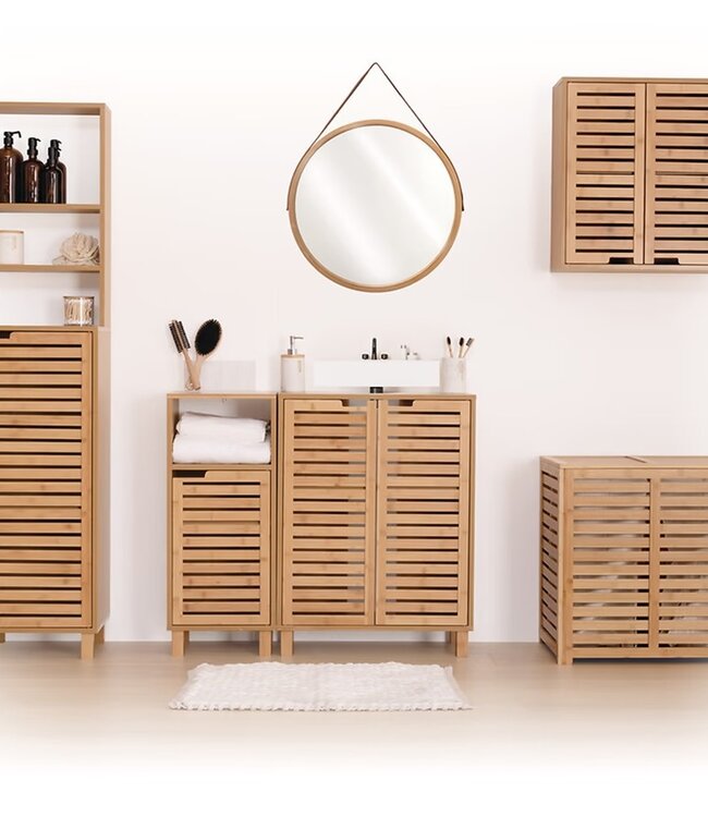 Hanging Bathroom Cabinet with eyelets - Cicela - Bamboo