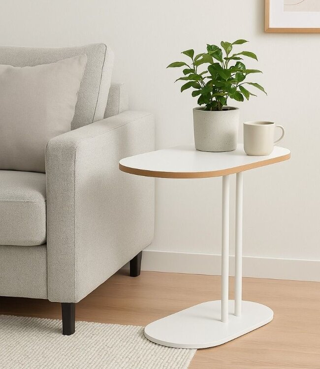 Bijzettafel - Wit - 58x34x60