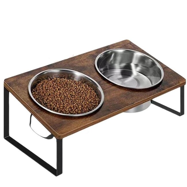 Ceruzo Doppelter Futternapf mit Ständer - 40 × 20 × 16 cm
