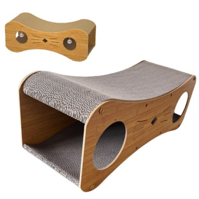 Ecologisch Krabpaal Kattenhuis  - Met 2 Verdiepingen