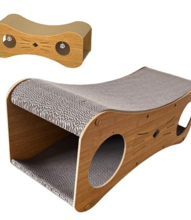 Ecologisch Krabpaal Kattenhuis  - Met 2 Verdiepingen