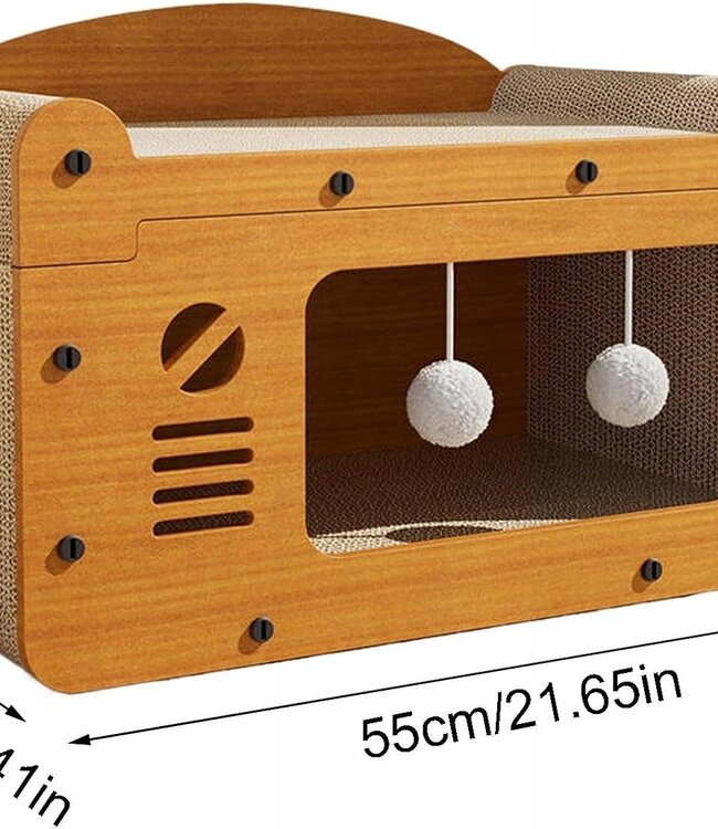 Ecologisch Krabpaal Kattenhuis  - Met 2 Verdiepingen