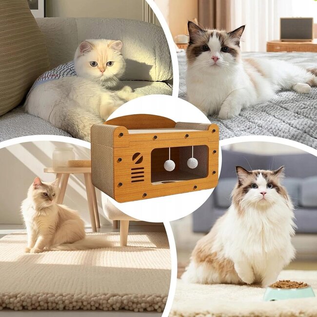 Ökologisches Kratzbaum-Katzenhaus - mit 2 Etagen
