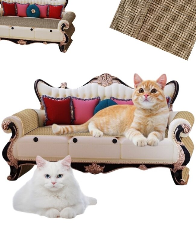 Cardboard Cat Sofa with Scratching Area