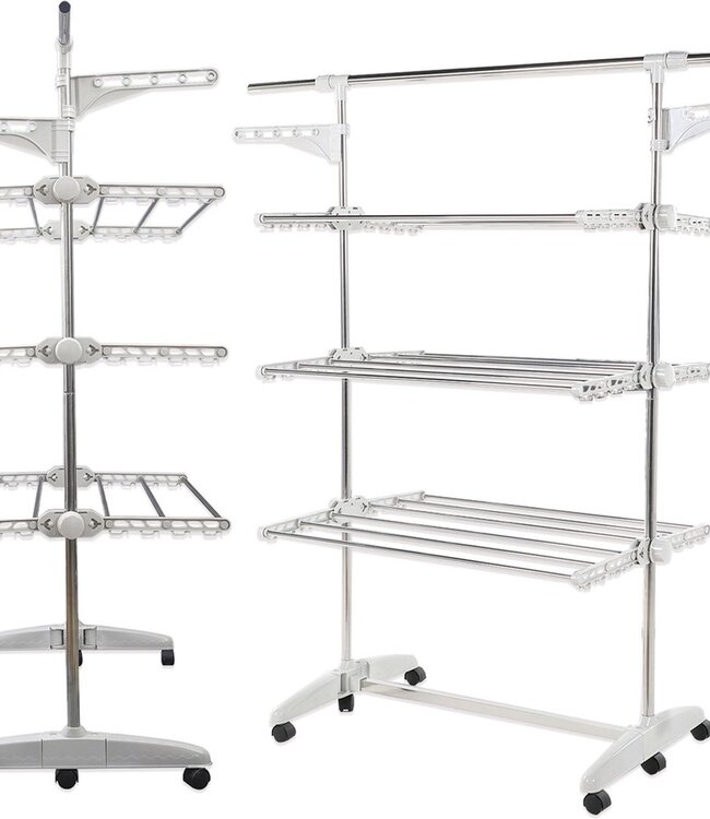 Laundry drying rack - Clothes rack - Foldable - Gray