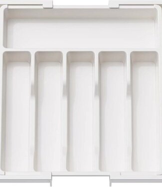 Ceruzo Verstelbare Bestekbak - Uitschuifbaar naar 8 Vaks - 33-57 x 38 x 5.5 cm - Wit