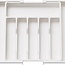 Verstelbare Bestekbak - Uitschuifbaar naar 8 Vaks - 33-57 x 38 x 5.5 cm - Wit
