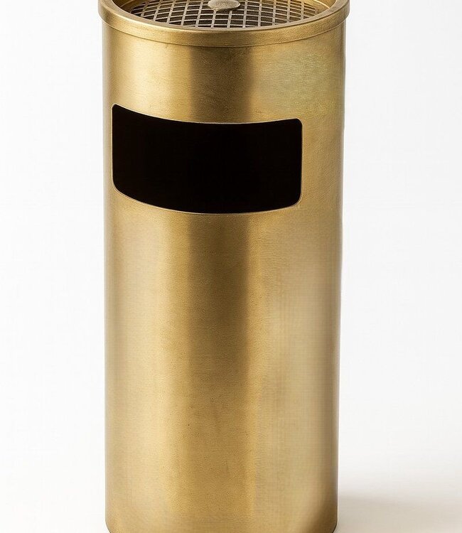Afvalbak met Asbak - Staand - Goud