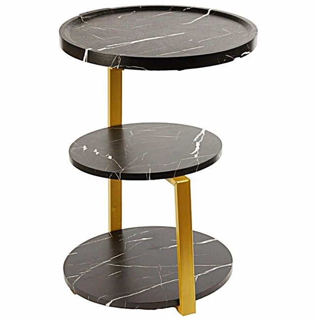 Moderne Bijzettafel - Zwart - Goud