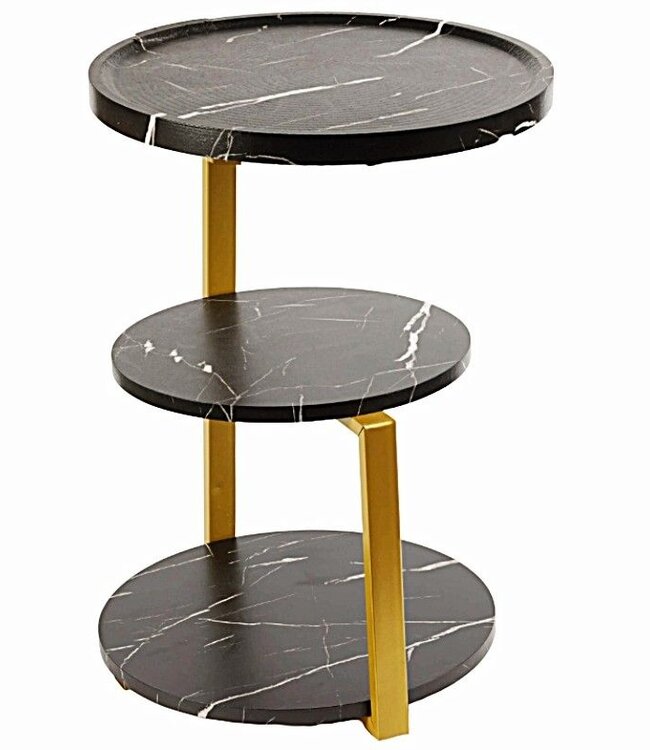Moderne Bijzettafel - Zwart - Goud