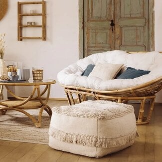 Atmosphera Bench - Mamasan - 2-Seater - Rattan - White