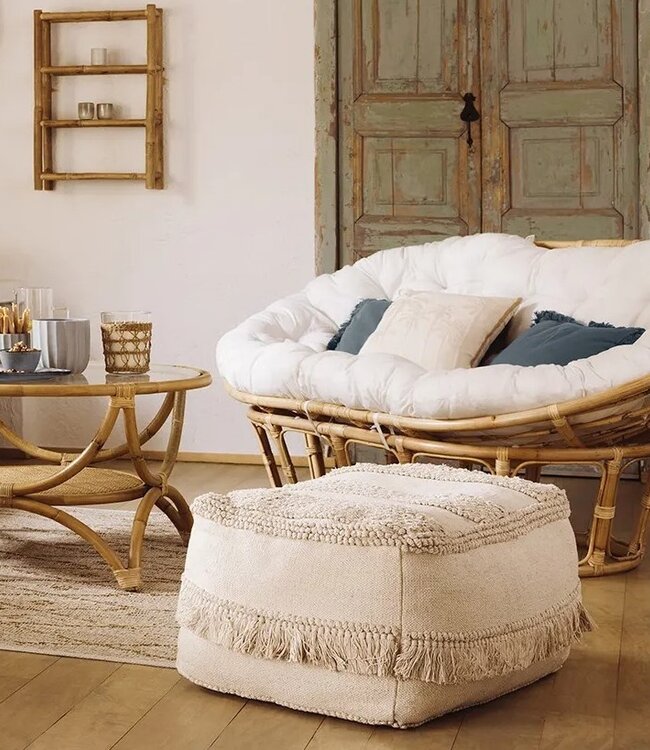 Bench - Mamasan - 2-Seater - Rattan - White - Ethnic Chic Design