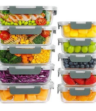 Ceruzo Meal Prep Bakjes - 10 stuks - Vershoudbakjes - Glas