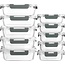 Ceruzo Meal Prep Containers - 10 pieces Food Containers - Glass