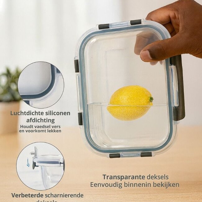 Ceruzo Behälter für die Zubereitung von Mahlzeiten - 10 Stück Lebensmittelbehälter - Glas