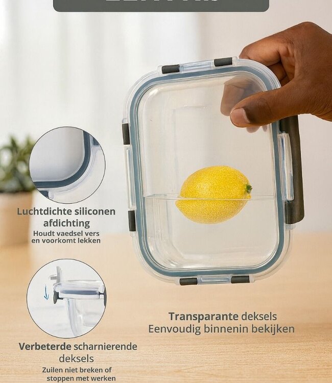 Meal Prep Bakjes - 10 stuks Vershoudbakjes - Glas