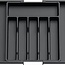 Verstelbare Bestekbak - Uitschuifbaar naar 8 Vaks - 33-57 x 38 x 5.5 cm - Zwart