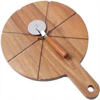 Ceruzo Pizza Snijplank Acaciahout - met Pizzasnijder