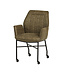 Denver Dining Chair Set of 2 – Wheels, Microfiber, Olive