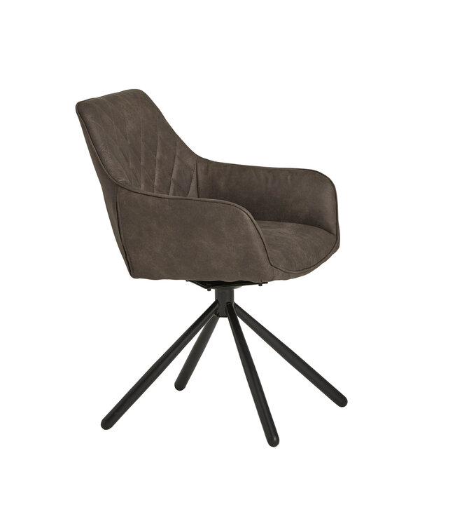 Set van 2 Rebel Spider Eetkamerstoelen – Draaipoot 180° – Cowboy Grey 104