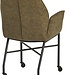 Denver Dining Chair Set of 2 – Wheels, Microfiber, Olive