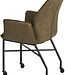 Denver Dining Chair Set of 2 – Wheels, Microfiber, Olive