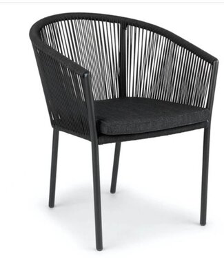 Reims Stapelbare Eetkamerstoel 12053 - Alu Zwart (set van 2)