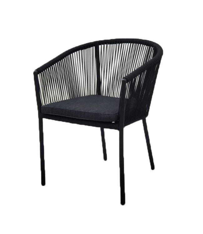 Reims Stapelbare Eetkamerstoel 12053 - Alu Zwart (set van 2)