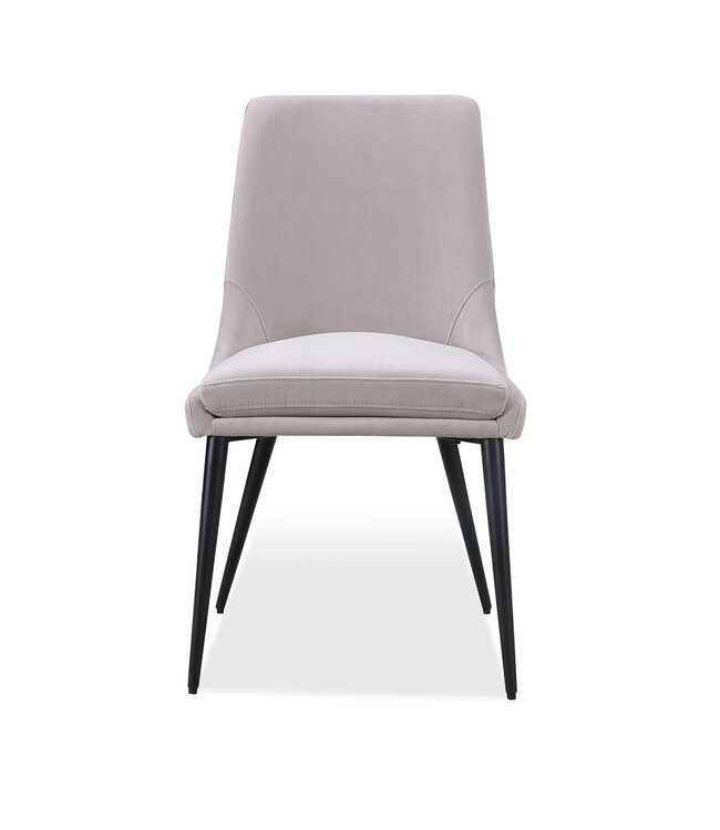 Winston Gestoffeerde Eetkamerstoel met Metalen Poten in As Grijs en Zwart