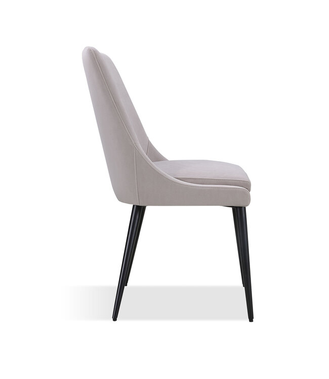 Winston Gestoffeerde Eetkamerstoel met Metalen Poten in As Grijs en Zwart