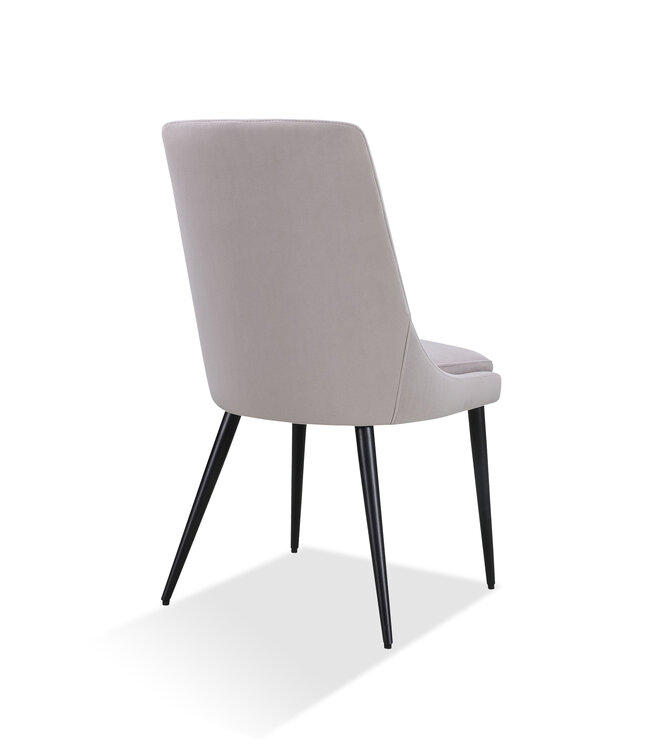Winston Gestoffeerde Eetkamerstoel met Metalen Poten in As Grijs en Zwart