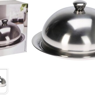 Excellent Houseware Stainless Steel Food Dome and Serving Tray - 30 cm