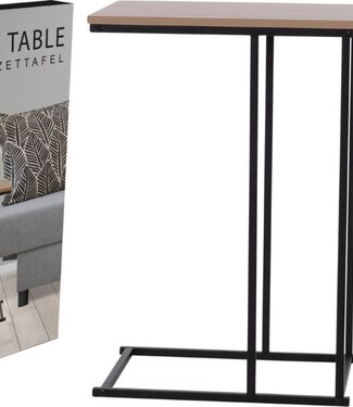 Bijzettafel - Banktafeltje - metaal en hout - 40x26xH58cm