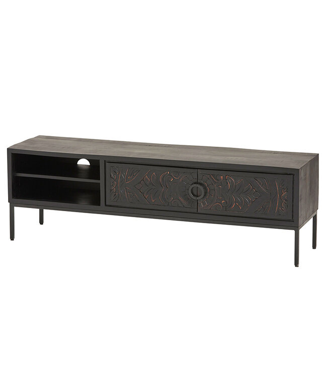 TV-Dressoir – 160 cm – Carving Collection – Mango Massief