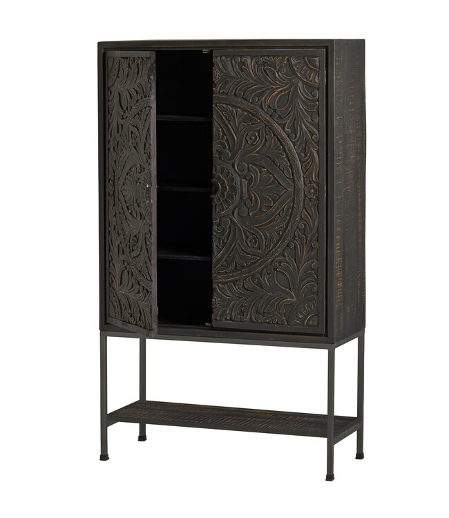 Kast – 2 Deuren – Carving Collection – Mango Massief