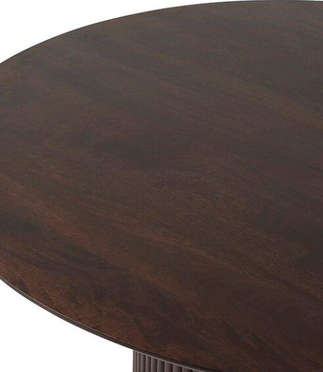 Eettafel – Ø140 – Mango Dark Walnut – Massief Hout